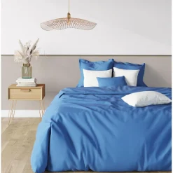 Drap-housse sommier articulé coton TERTIO® - Bleu Azur