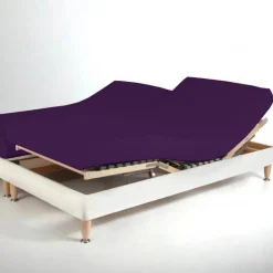 Drap-housse sommier articulé coton TERTIO® - Violet