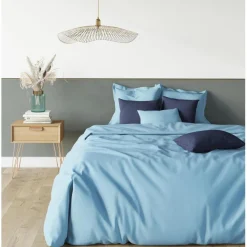 Drap-housse sommier articulé coton TERTIO® - Bleu Lagon