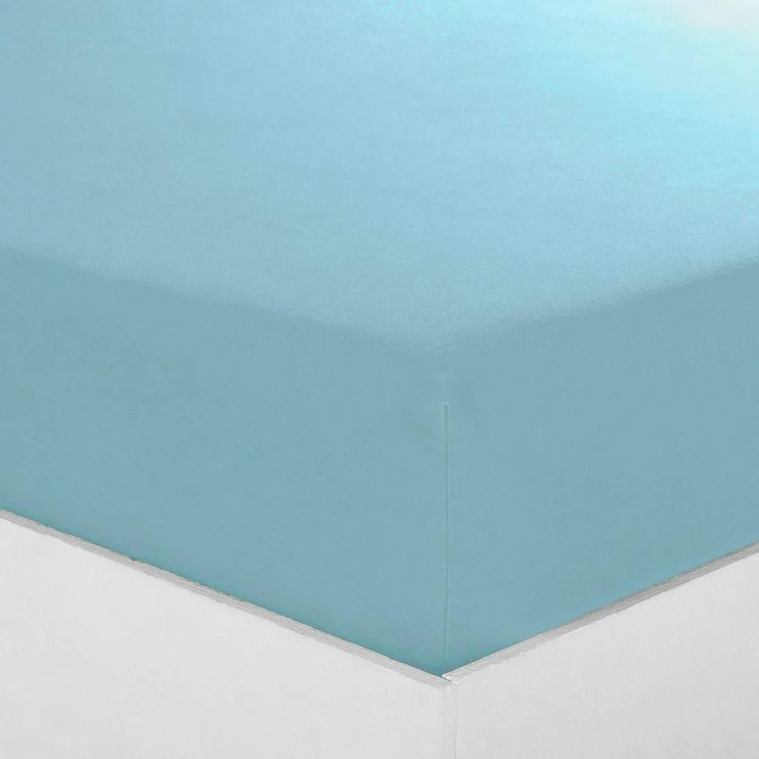 Drap-housse sommier articulé coton TERTIO® - Bleu Lagon