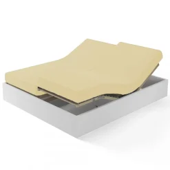 Drap-housse sommier articulé coton TERTIO® - Beige Ficelle