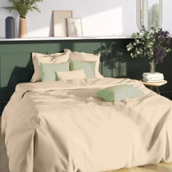 Drap-housse sommier articulé coton TERTIO® - Beige Ficelle