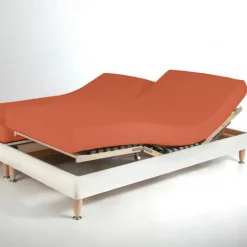 Drap-housse sommier articulé coton TERTIO® - Tangerine
