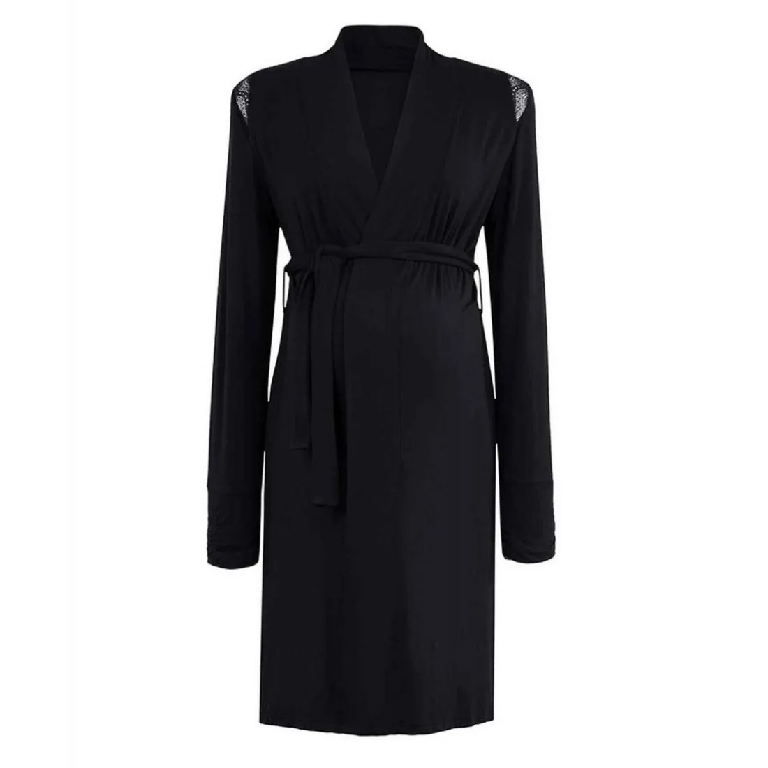 Déshabillé maternité noir Cache Coeur Lingerie en viscose