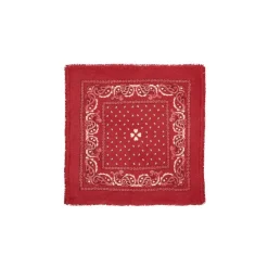 Echarpe bandana unisexe ARIZONA/RED PRINT BLACK AND ECOPAPER en cachemire rouge dessin blanc et noir