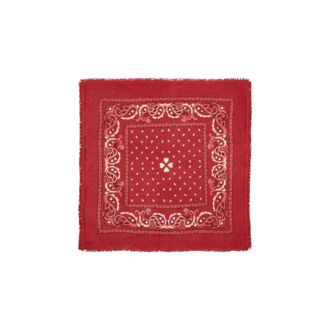 Echarpe bandana unisexe ARIZONA/RED PRINT BLACK AND ECOPAPER en cachemire rouge dessin blanc et noir