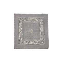 Echarpe bandana unisexe ARIZONA/GREY PRINT ECOPAPER AND BLACK en cachemire gris dessin blanc et noir