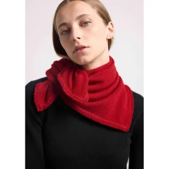 Echarpe carree franges unisexe IRMA en cachemire bordeau bordeaux