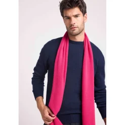Echarpe etole unisexe en cachemire fuchsia
