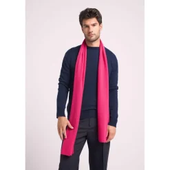 Echarpe etole unisexe en cachemire fuchsia