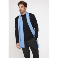 Echarpe etole unisexe en cachemire bleu ciel