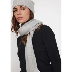 Echarpe etole unisexe en cachemire gris perle