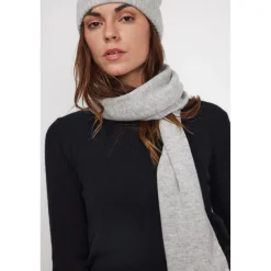 Echarpe etole unisexe en cachemire gris perle