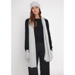 Echarpe etole unisexe en cachemire gris perle