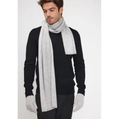 Echarpe etole unisexe en cachemire gris perle