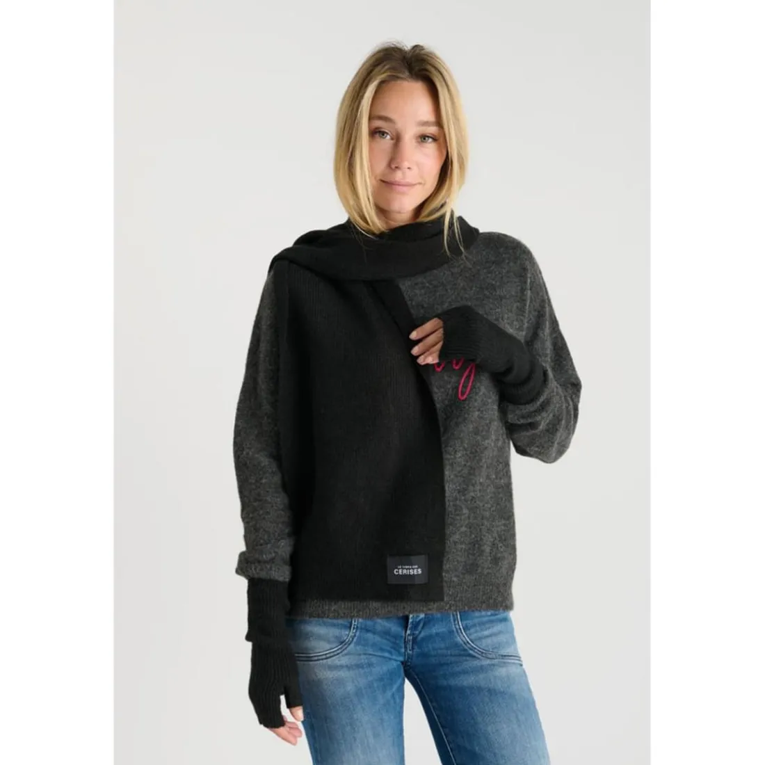 Echarpe NIEVE noir Beth en coton