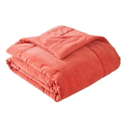 Edredon en coton BYZANCE corail 160 x 160 cm