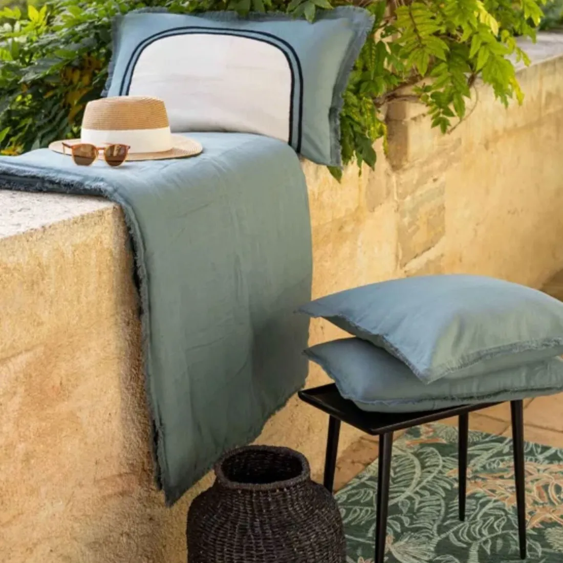 Edredon uni Laly Prusse 85 x 200
