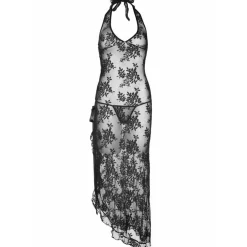Ensemble 2 pièces robe longue et string Leg Avenue noir