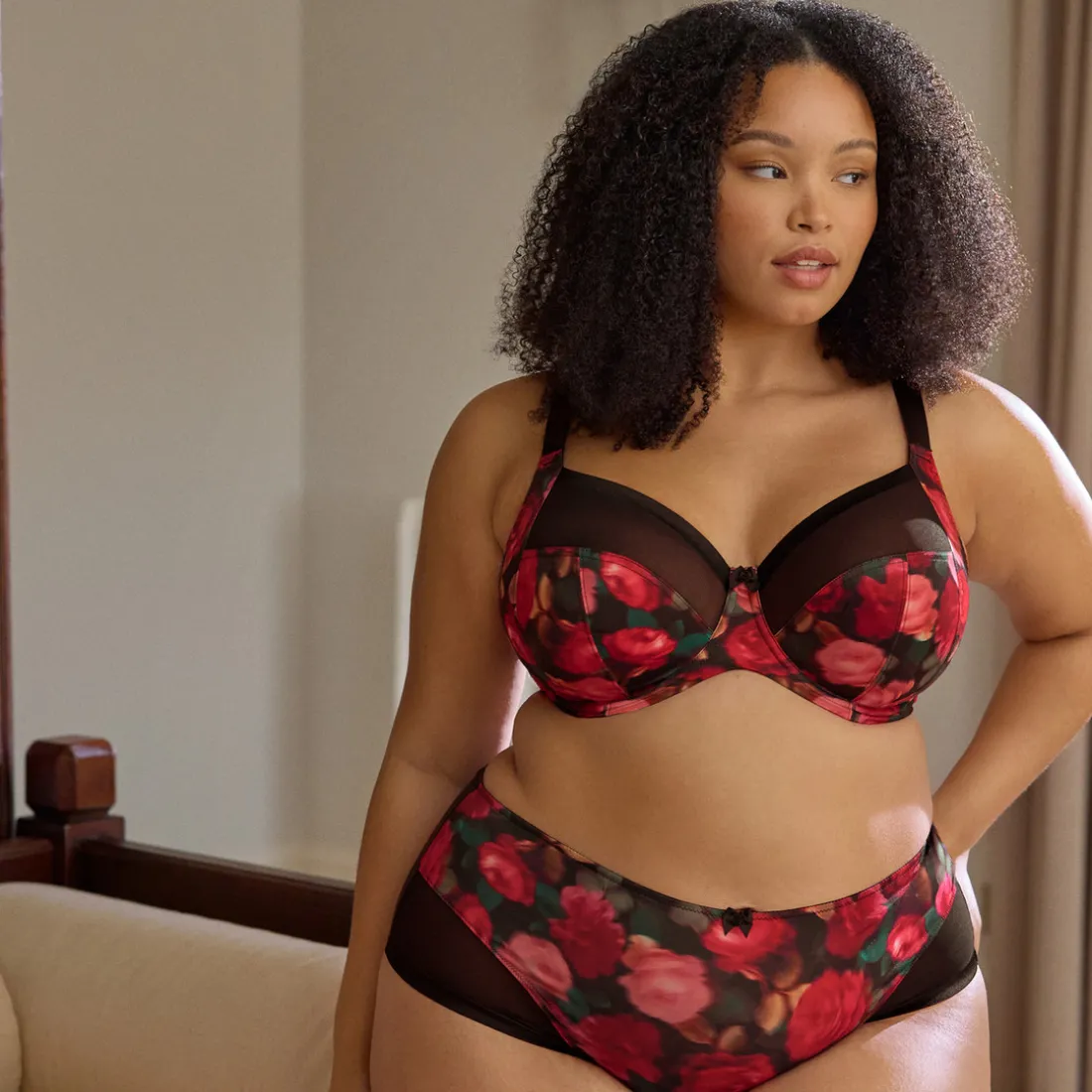 Ensemble Bliss Rose Print Noir