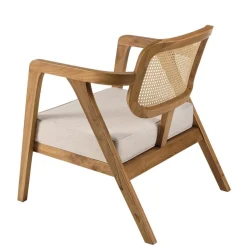 Ensemble canapé 2 places 2 fauteuils et 1 table basse FLORES en teck WILL Marron