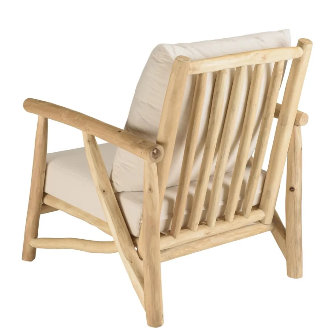 Ensemble canapé 2 places 2 fauteuils 1 table basse en teck MADURA Blanc