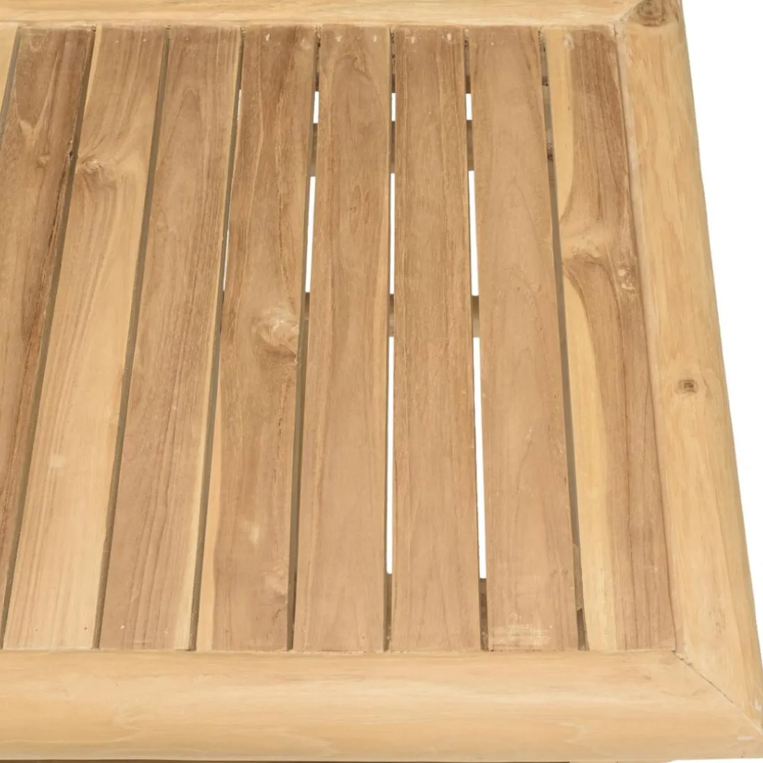 Ensemble canapé 2 places 2 fauteuils et une 1 table basse BORNEO en teck WILL Blanc