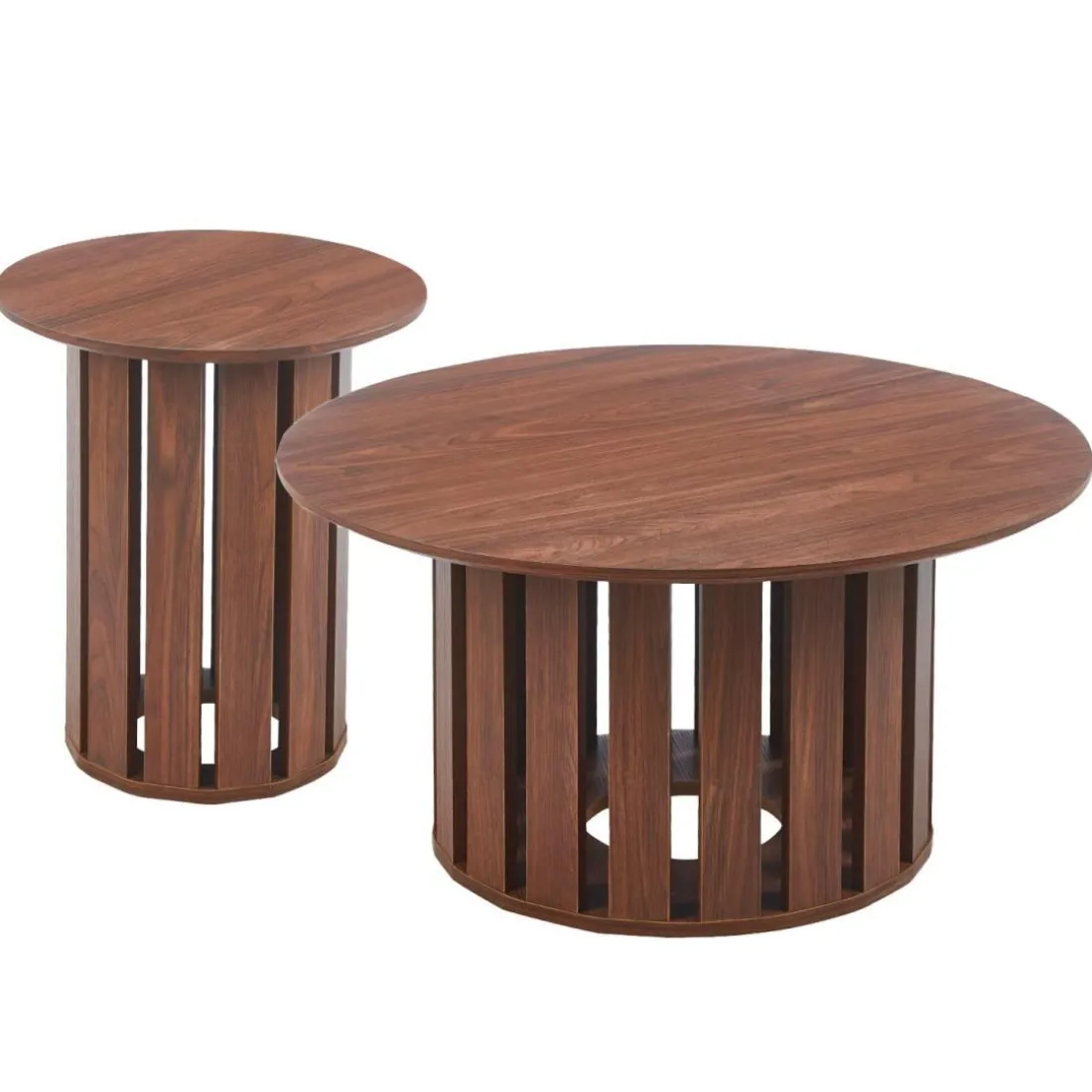 Ensemble de 2 tables basses Annabel Bois Noisette