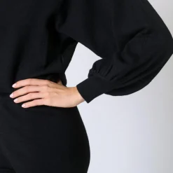 Ensemble homewear short et pull court - Noir en viscose