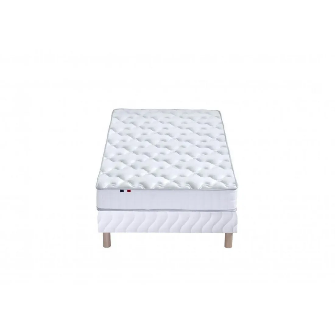 Ensemble Matelas 100% latex 3 zones NUDE et Sommier Blanc