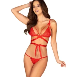 Ensemble 2P Soutien-gorge et String - Rouge