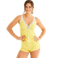 Ensemble pyjama - top et short - Jaune