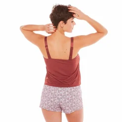 Ensemble pyjama top short Pomm'Poire - marron