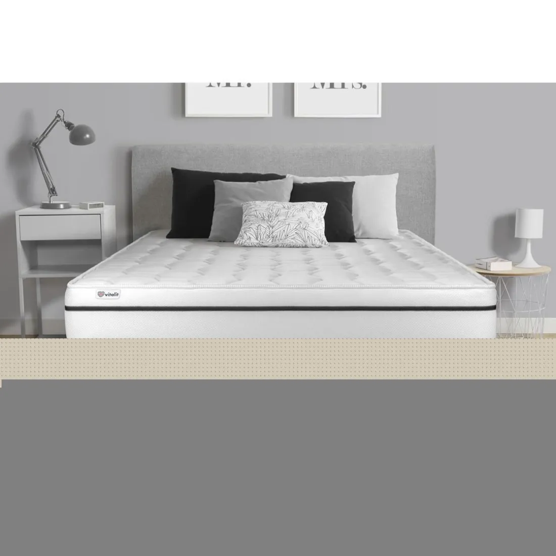 Ensemble VITAL SPA sommier Kit gris