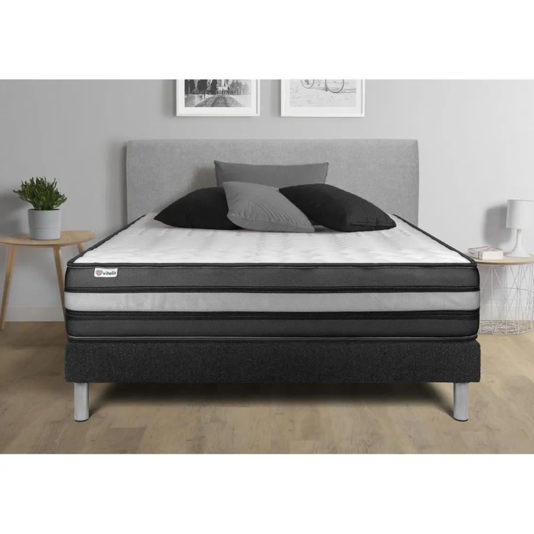 Ensemble VITALPOWER ZEN sommier Kit noir