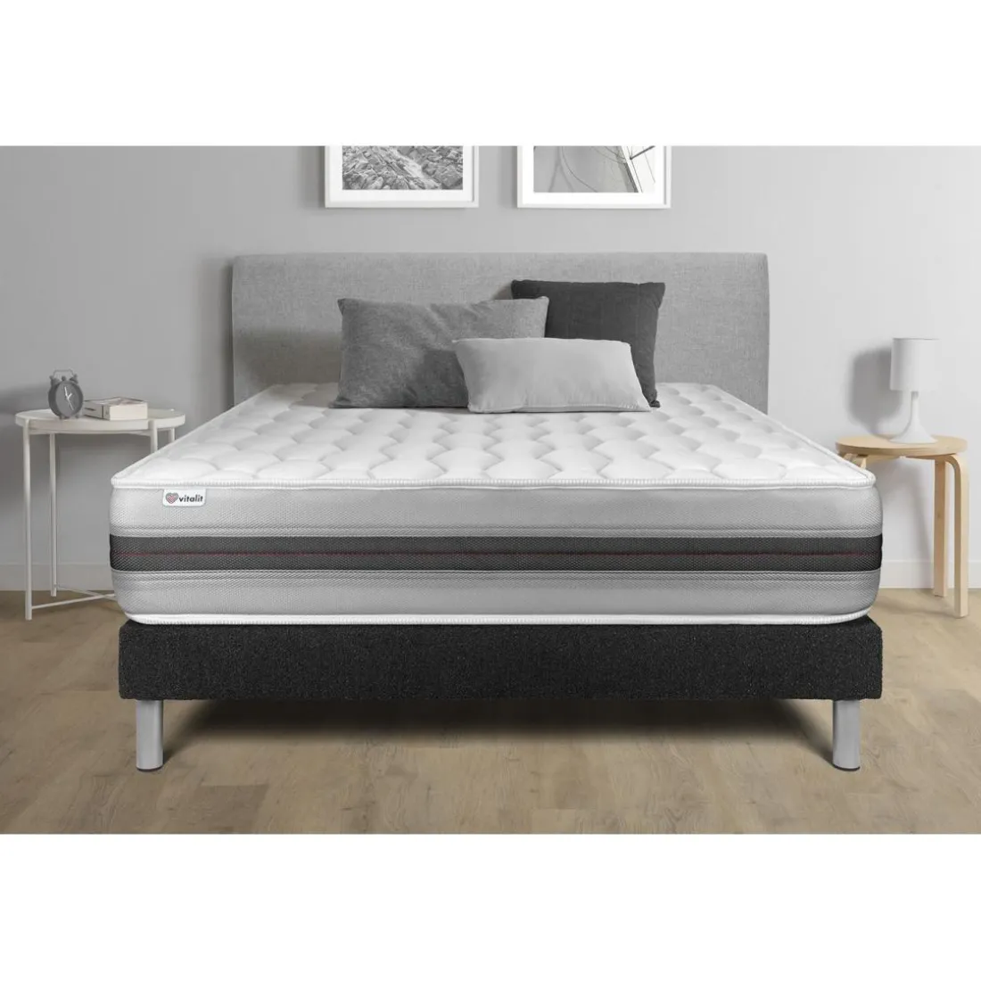 Ensemble VITALSPRING RECOVER sommier Kit noir