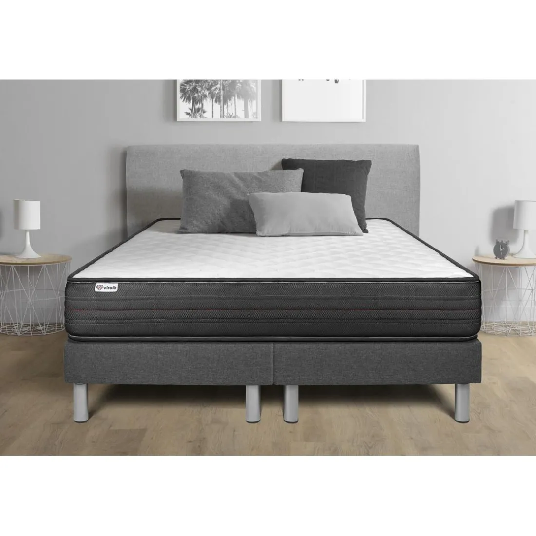 Ensembles matelas sommiers VITALPOWER gris Foncé