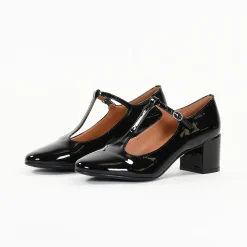 Escarpins femme en Cuir LINARIA Noir Vernis