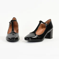 Escarpins femme en Cuir LINARIA Noir Vernis