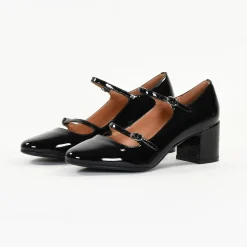 Escarpins femme en Cuir PIVOINE Noir Vernis