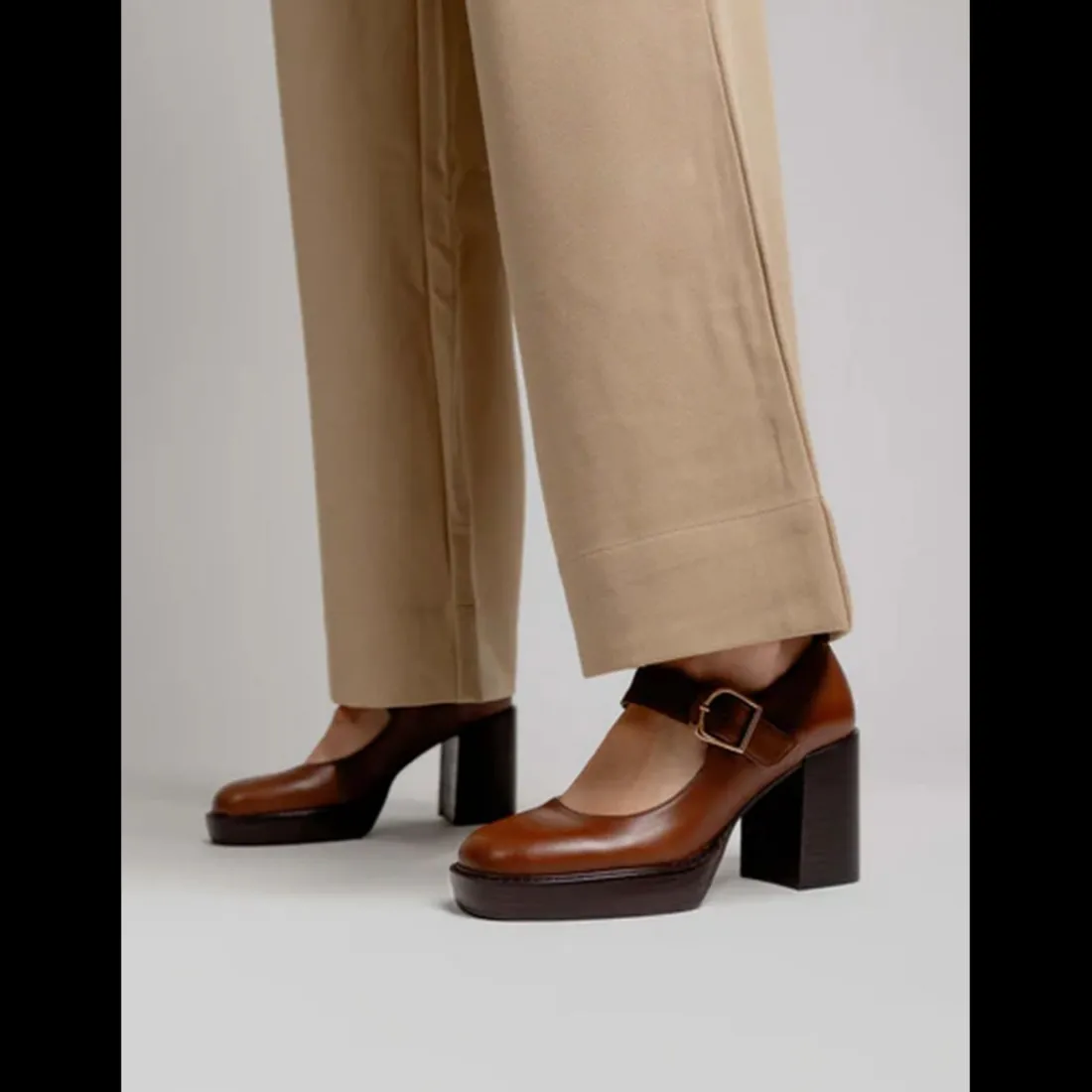 Escarpins femme en Cuir ROSIA Cognac