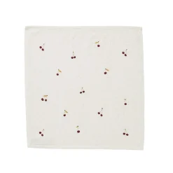 Essuie-mains imprimé en coton CERISES-Rouge