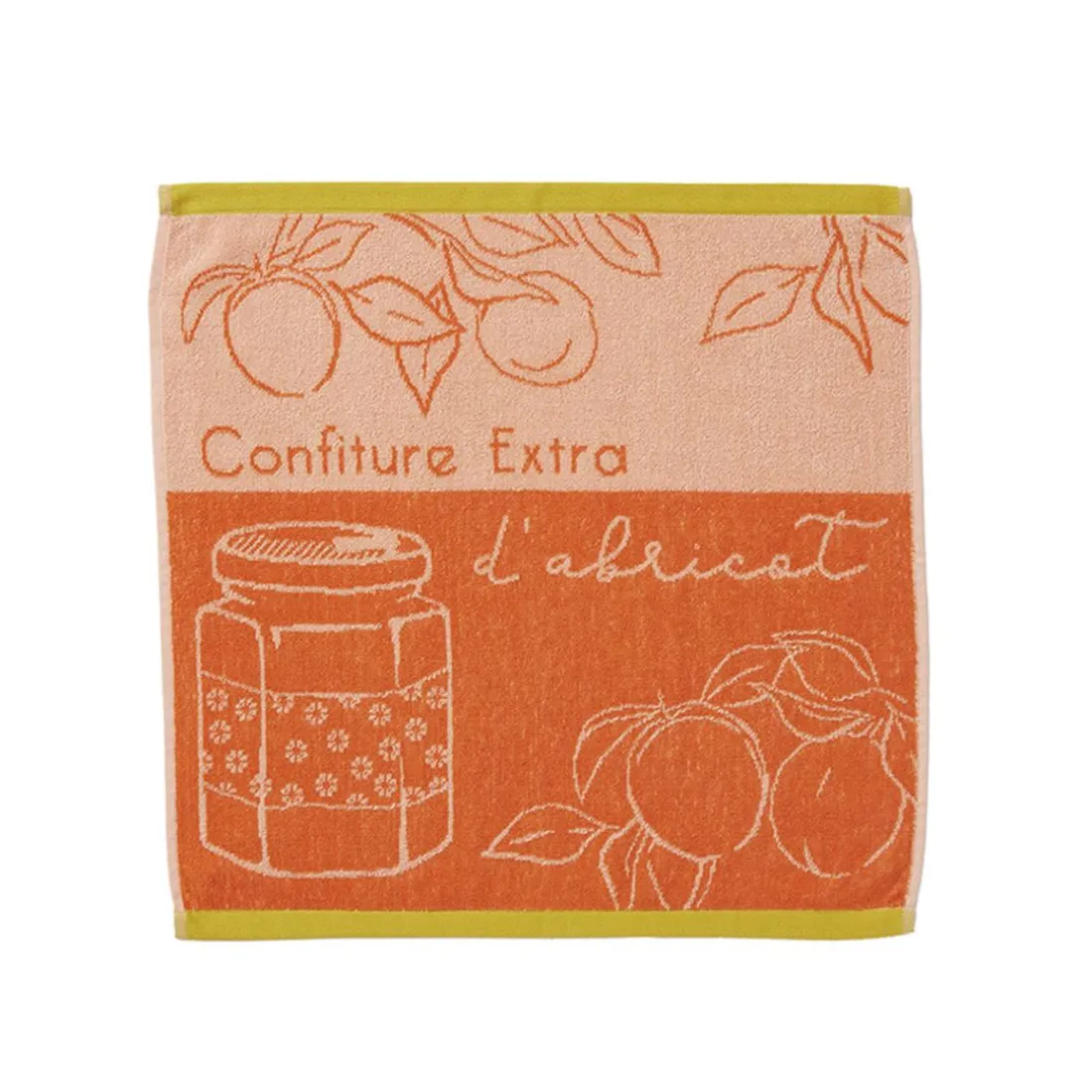 Essuie-mains imprimé en jacquard de coton DELICE D'ABRICOTS-Orange