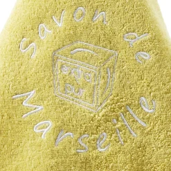 Essuie-mains SAVON MA rond 70cm Savon de Marseille jaune
