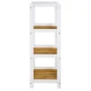 Etagère en métal laqué blanc plateaux bambou