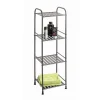 Etagère en tube d'acier peint époxy anthracite, 4 étagères en métal peint époxy anthracite