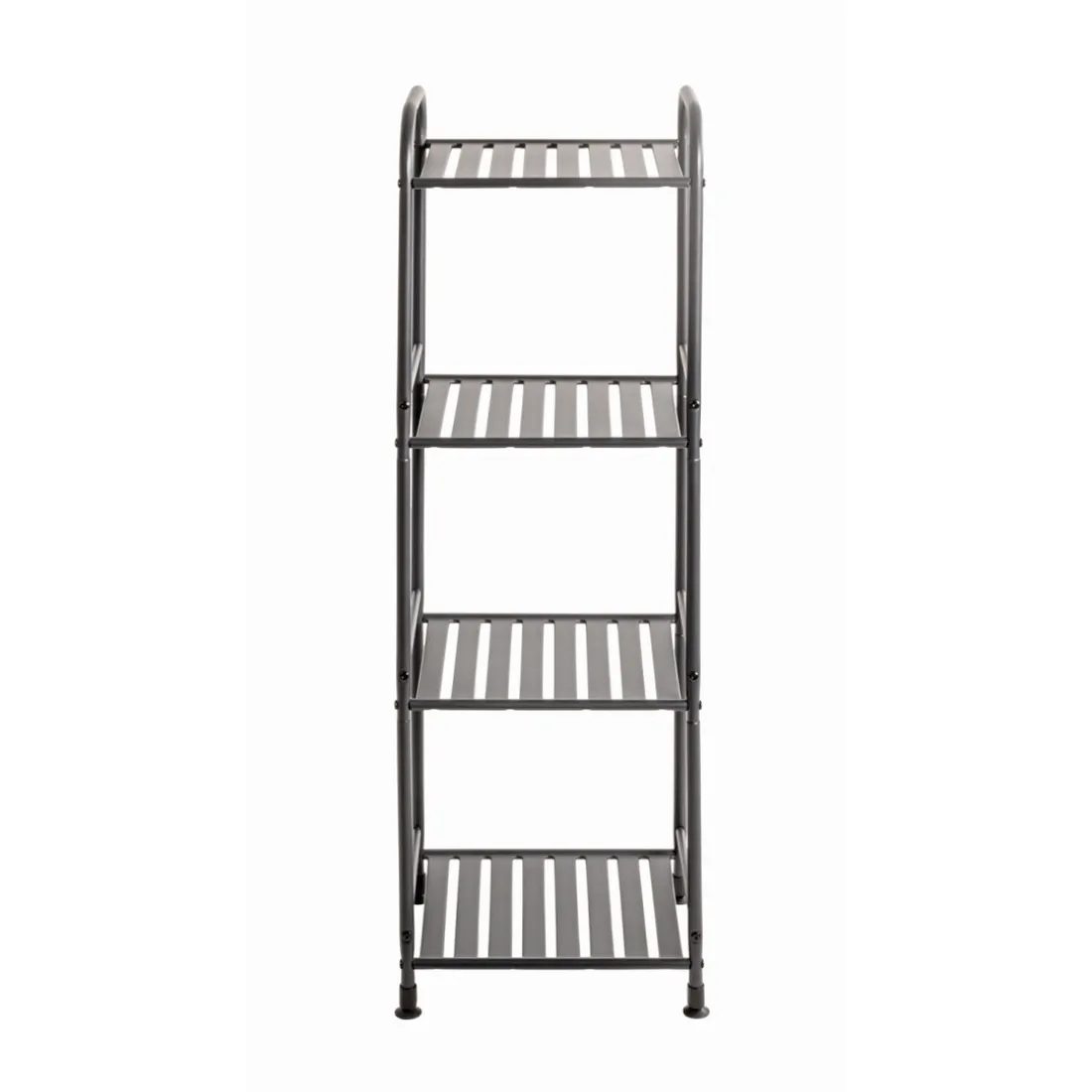 Etagère en tube d'acier peint époxy anthracite, 4 étagères en métal peint époxy anthracite