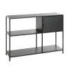 Etagère noire 4 cases et 1 porte en métal