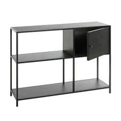 Etagère noire 4 cases et 1 porte en métal