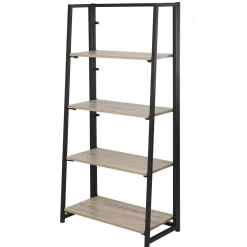Etagère pliable 4 niveaux style industriel en bois Beige
